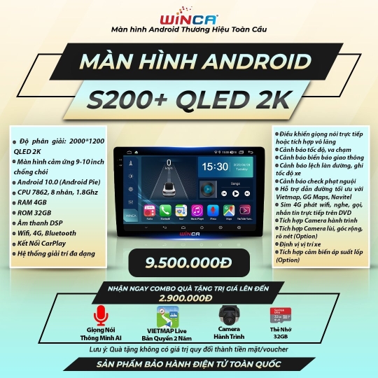 MÀN HÌNH ANDROID S200+ QLED 2K