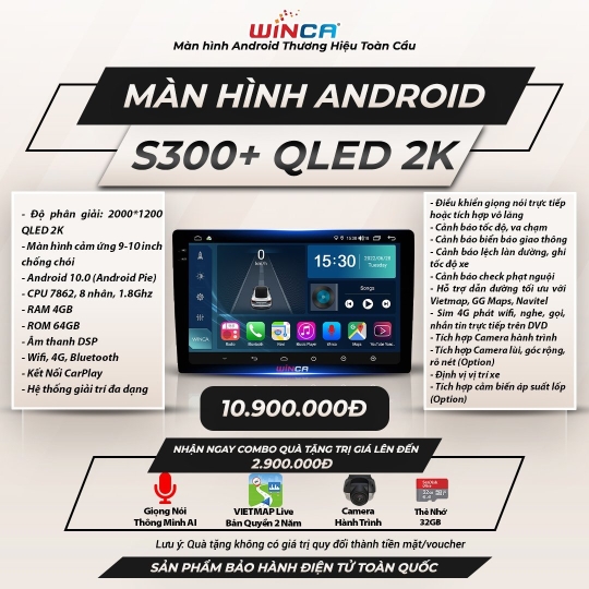 MÀN HÌNH ANDROID S300+ QLED 2K