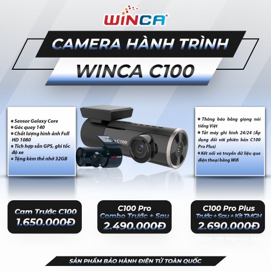 WICAR CAMERA TRƯỚC + SAU C100 PRO 